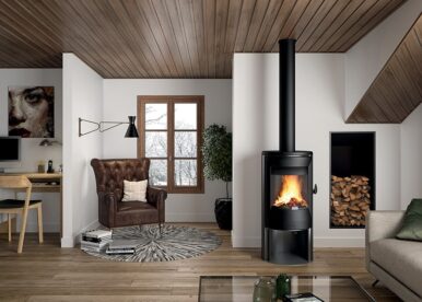 Poêle à bois en acier et fonte Neosen Raccordable Plus