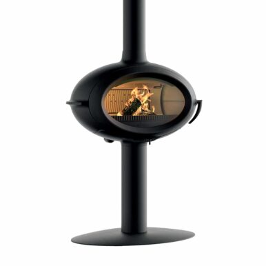 Poêle à bois en fonte Brio sur pied – Raccordable