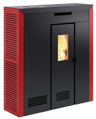 Poêle à granulés Daglan rouge Slim 9 Canalisable