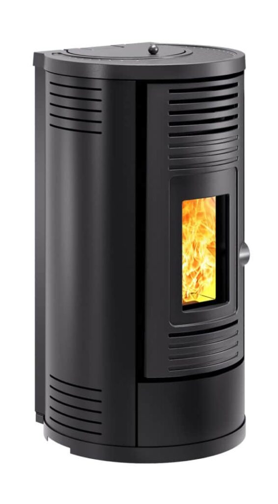 Poêle à granulés étanche Fontica 8 noir WiFi - Ventilation désactivable