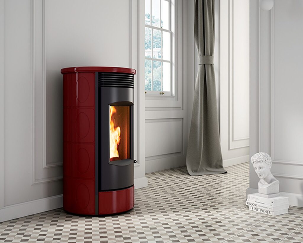 Poêle à Granulés Canalisable PIRANGA - ID 9 kW bordeaux